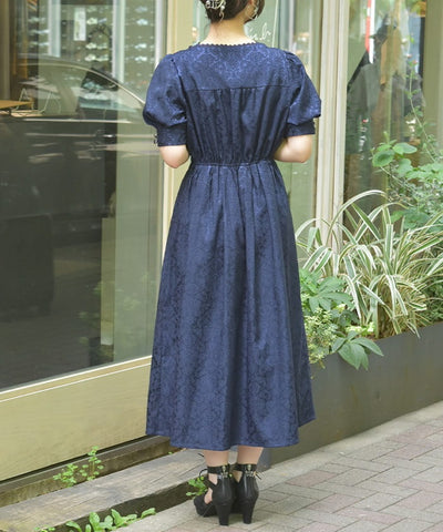 Square Neck Jacquard Dress