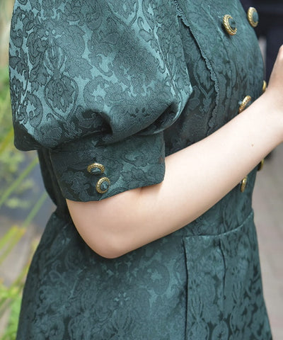 Square Neck Jacquard Dress