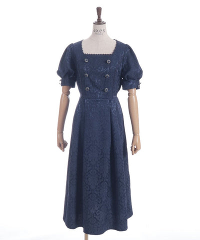 Square Neck Jacquard Dress