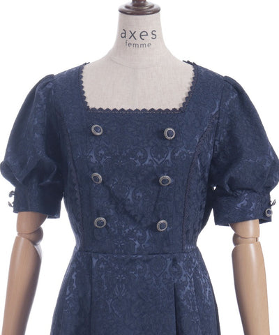 Square Neck Jacquard Dress
