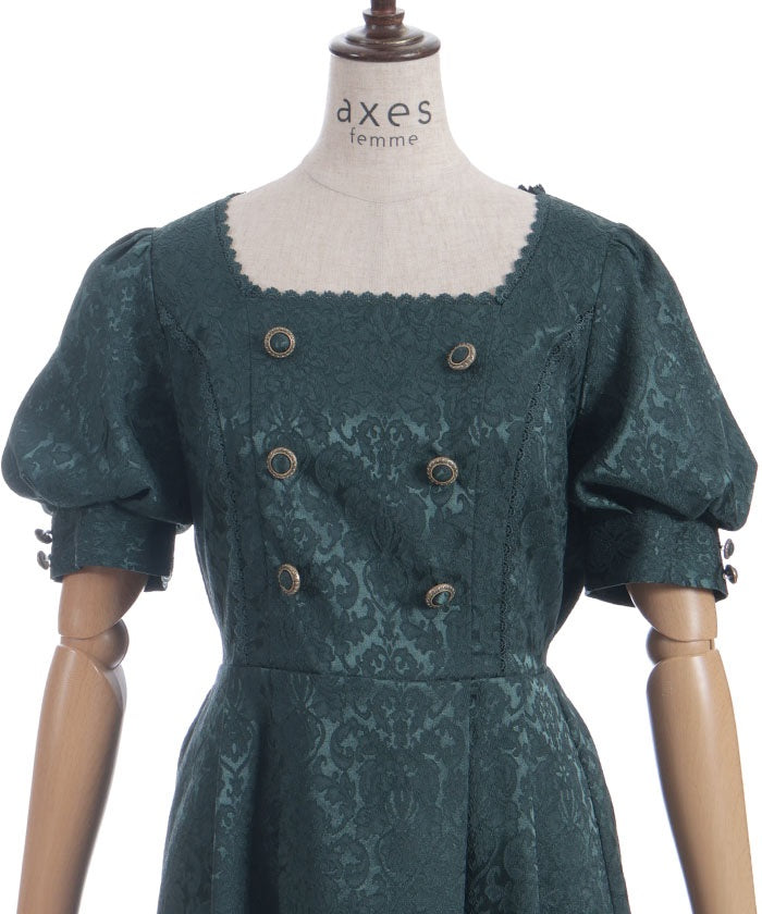 Square Neck Jacquard Dress