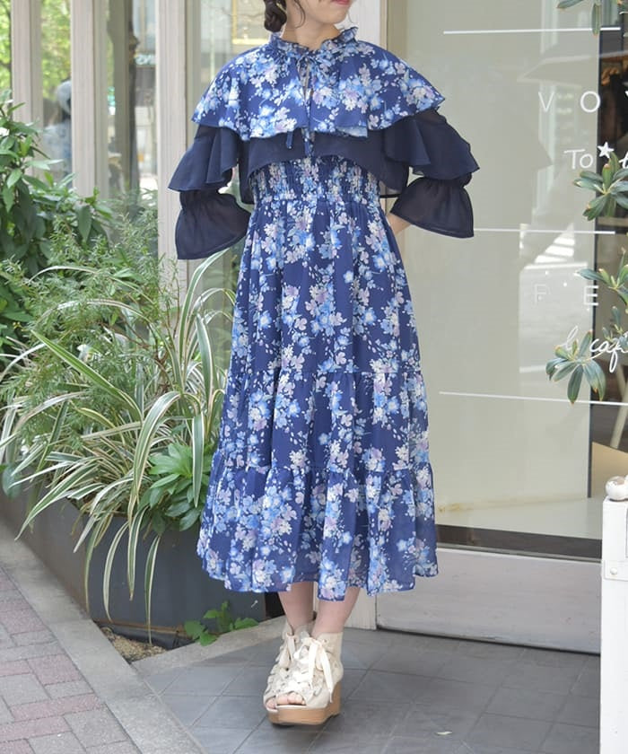 Nemophila Pattern Blouse & Dress