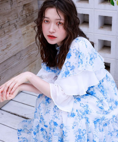 Nemophila Pattern Blouse & Dress