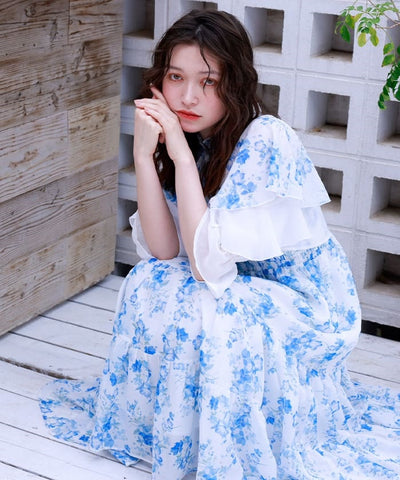 Nemophila Pattern Blouse & Dress