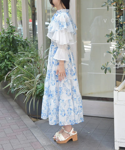 Nemophila Pattern Blouse & Dress