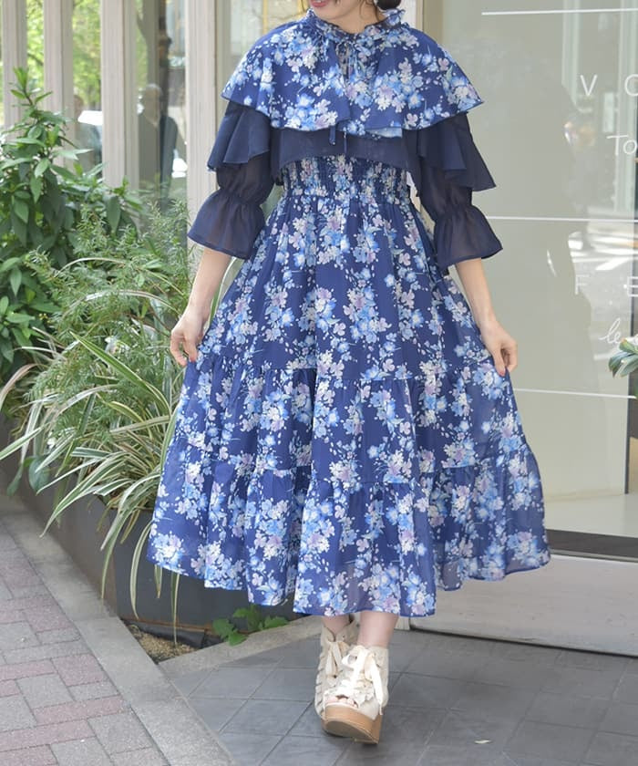Nemophila Pattern Blouse & Dress