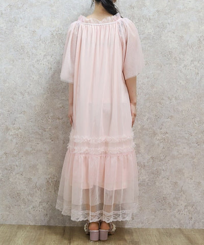 Flare Sleeve Tulle Dress
