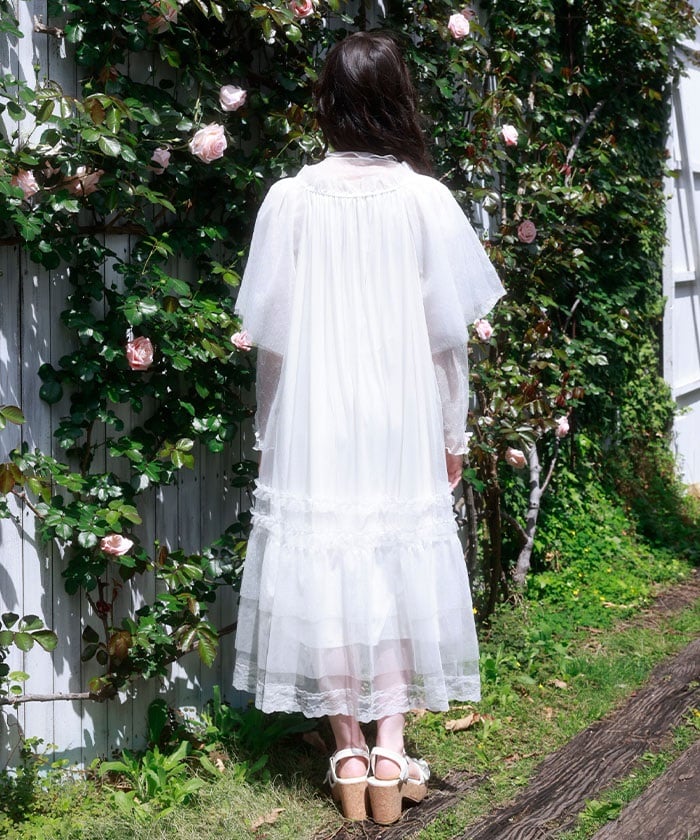 Flare Sleeve Tulle Dress