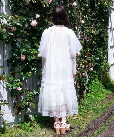 Flare Sleeve Tulle Dress