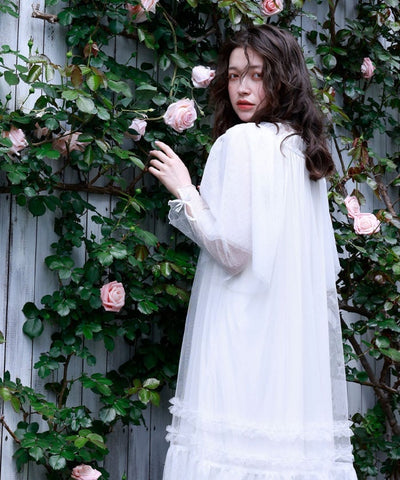 Flare Sleeve Tulle Dress
