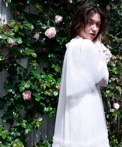 Flare Sleeve Tulle Dress