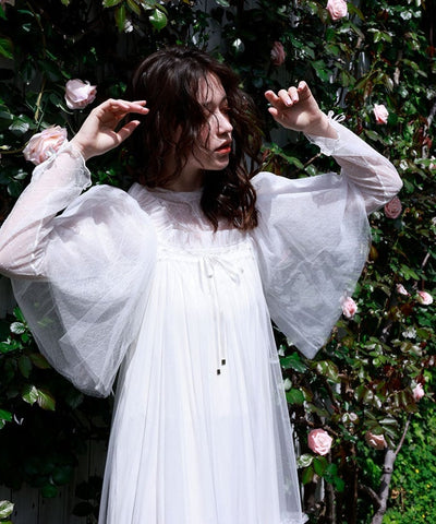 Flare Sleeve Tulle Dress