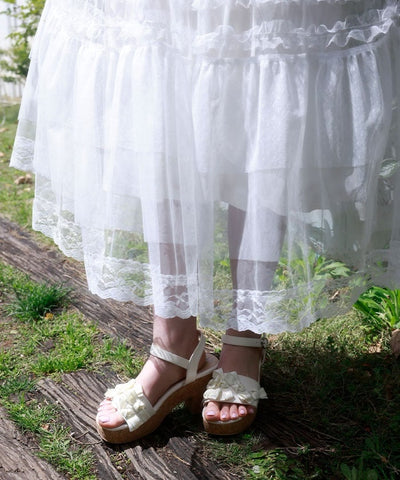Flare Sleeve Tulle Dress