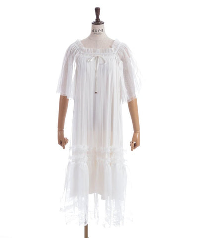 Flare Sleeve Tulle Dress