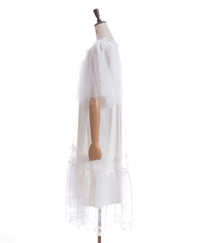 Flare Sleeve Tulle Dress