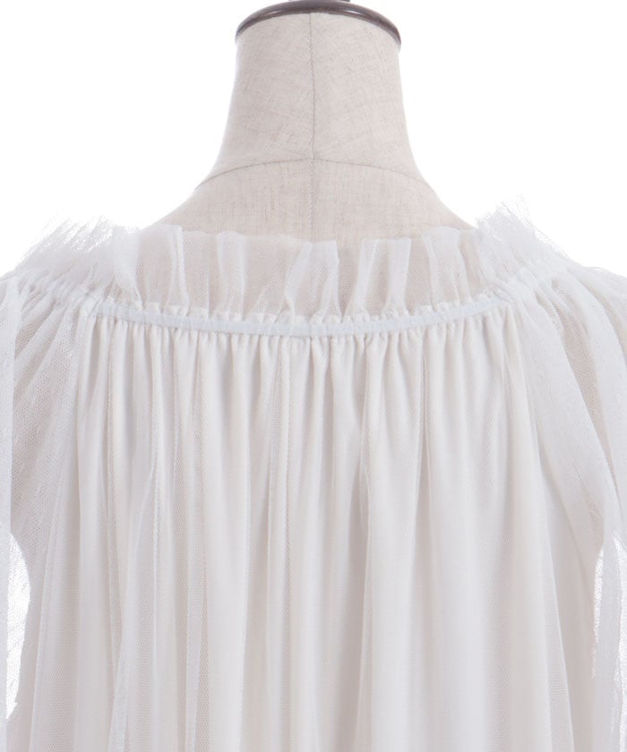 Flare Sleeve Tulle Dress