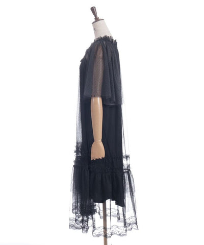 Flare Sleeve Tulle Dress
