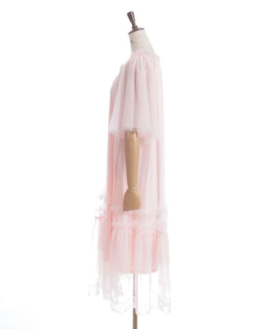 Flare Sleeve Tulle Dress