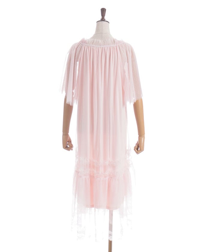 Flare Sleeve Tulle Dress