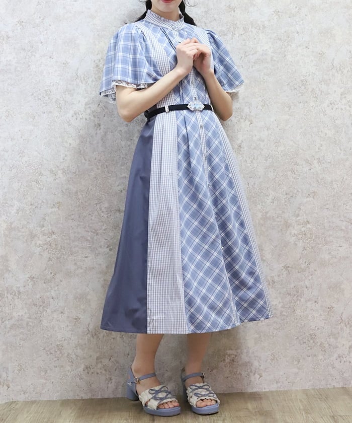 Plaid Panel Patchwork Dress