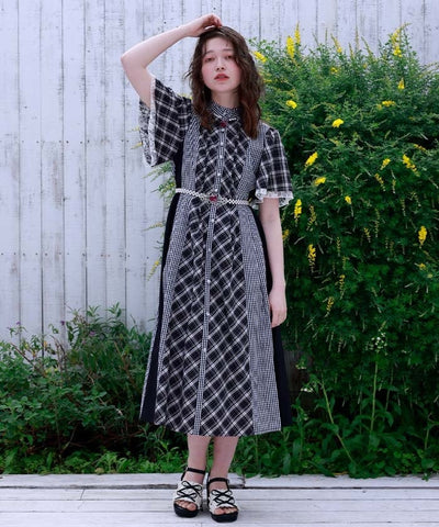 Plaid Panel Patchwork Dress