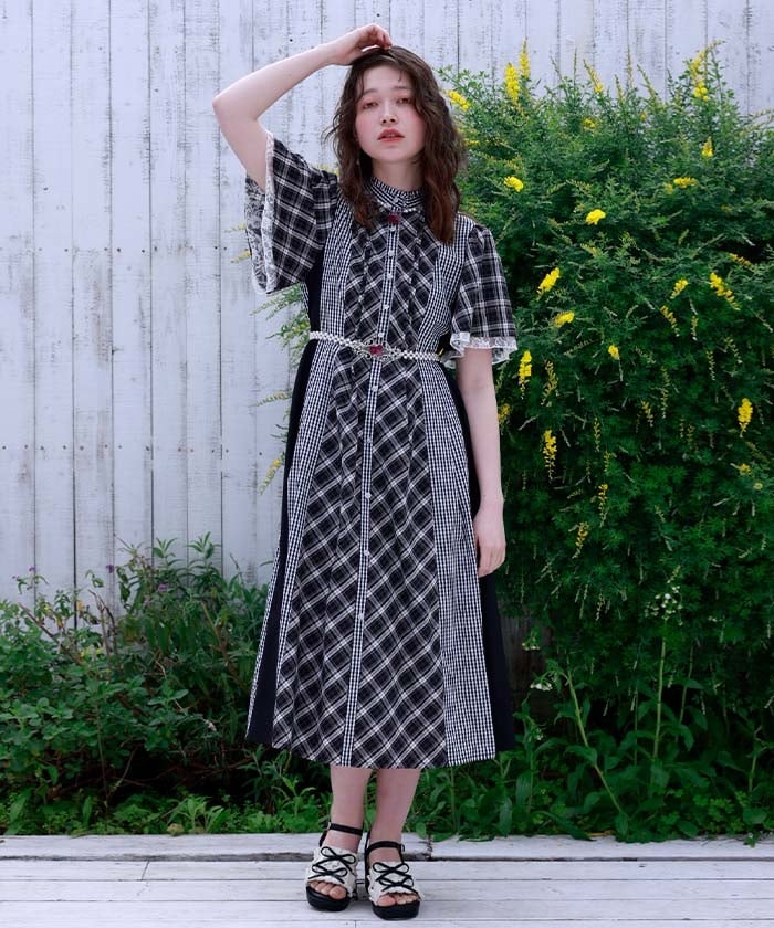 Plaid Panel Patchwork Dress