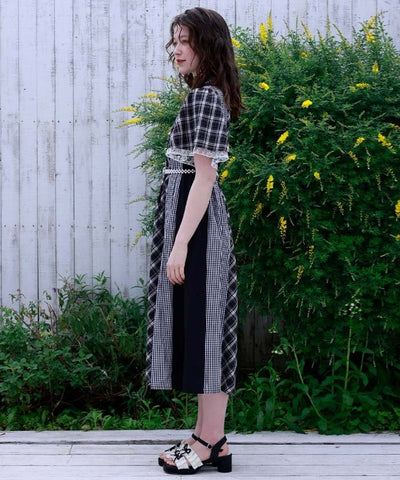 Plaid Panel Patchwork Dress