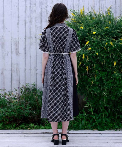 Plaid Panel Patchwork Dress