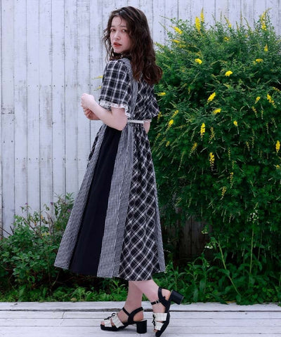 Plaid Panel Patchwork Dress