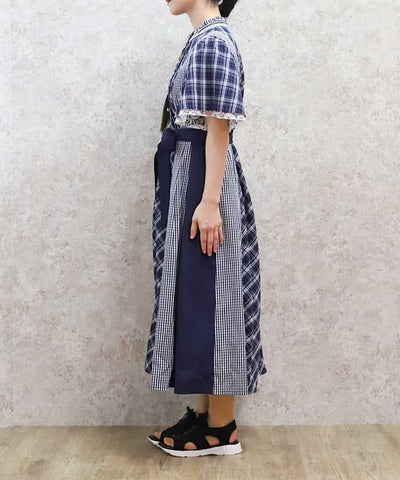 Plaid Panel Patchwork Dress