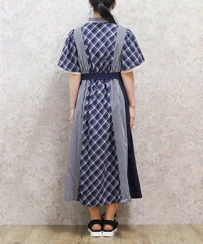 Plaid Panel Patchwork Dress