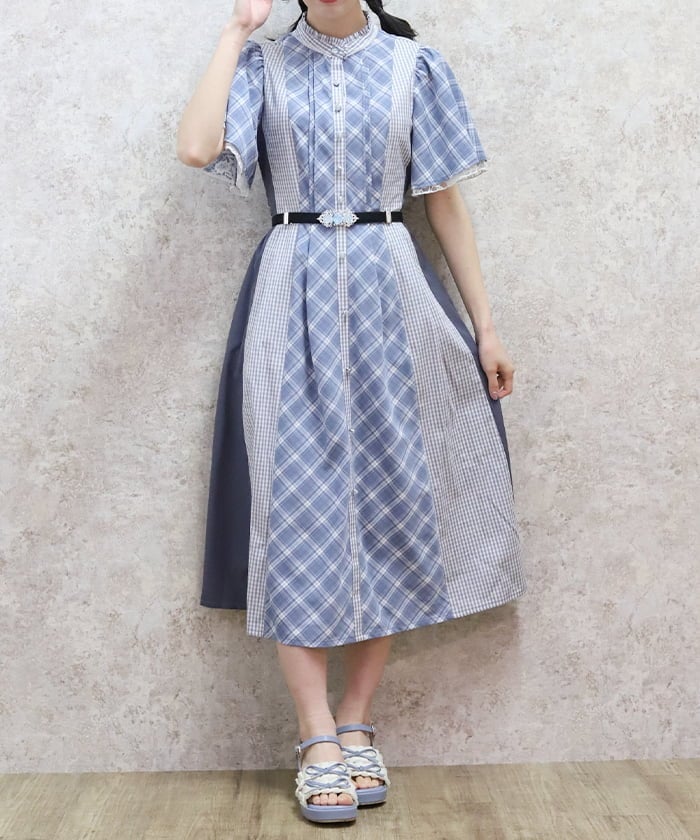 Plaid Panel Patchwork Dress