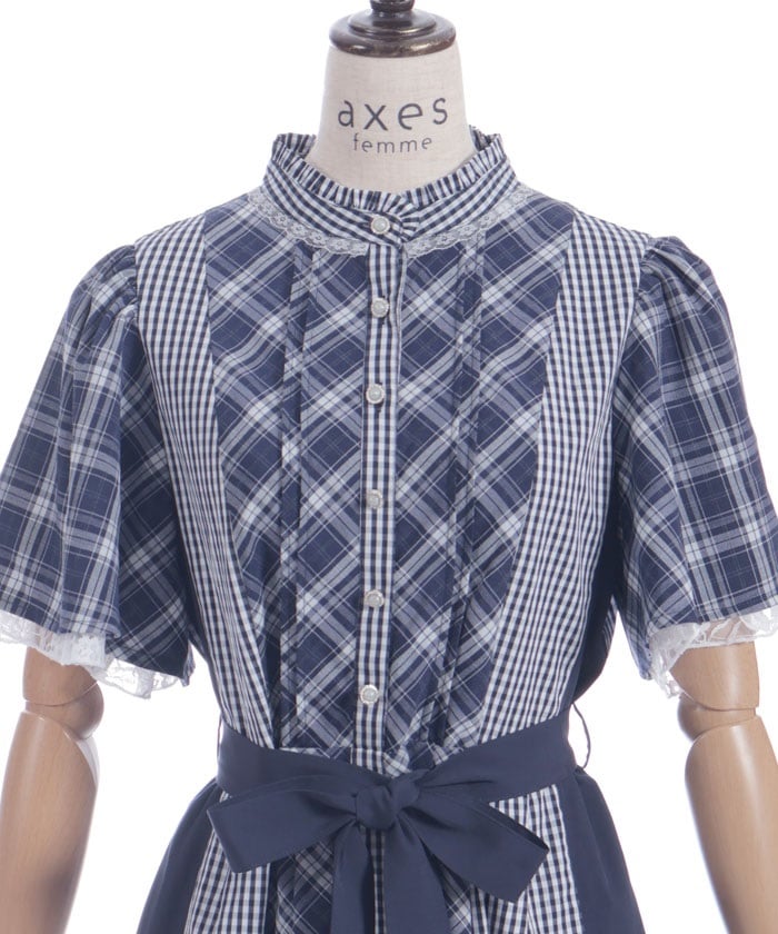 Plaid Panel Patchwork Dress