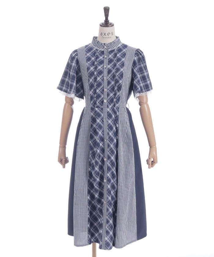 Plaid Panel Patchwork Dress