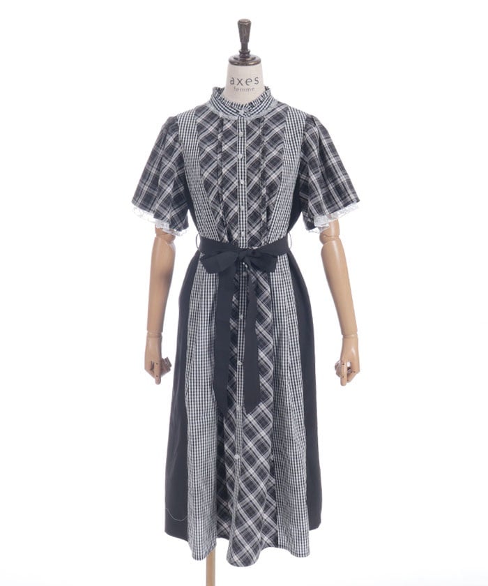 Plaid Panel Patchwork Dress