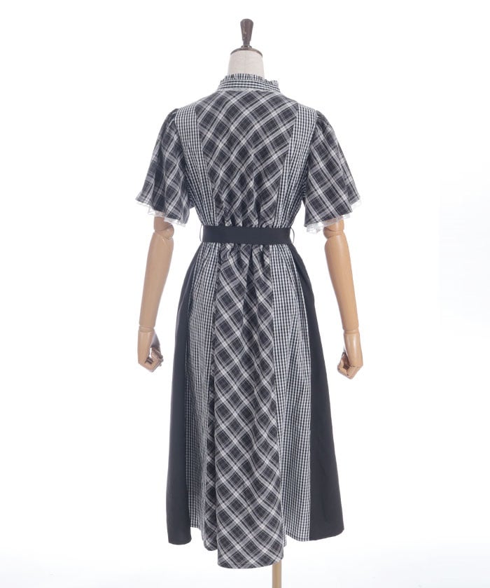 Plaid Panel Patchwork Dress