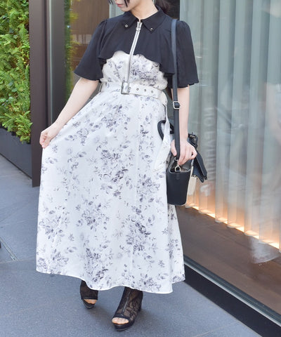 Gradation Rose Pattern Dress