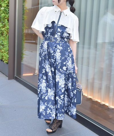 Gradation Rose Pattern Dress