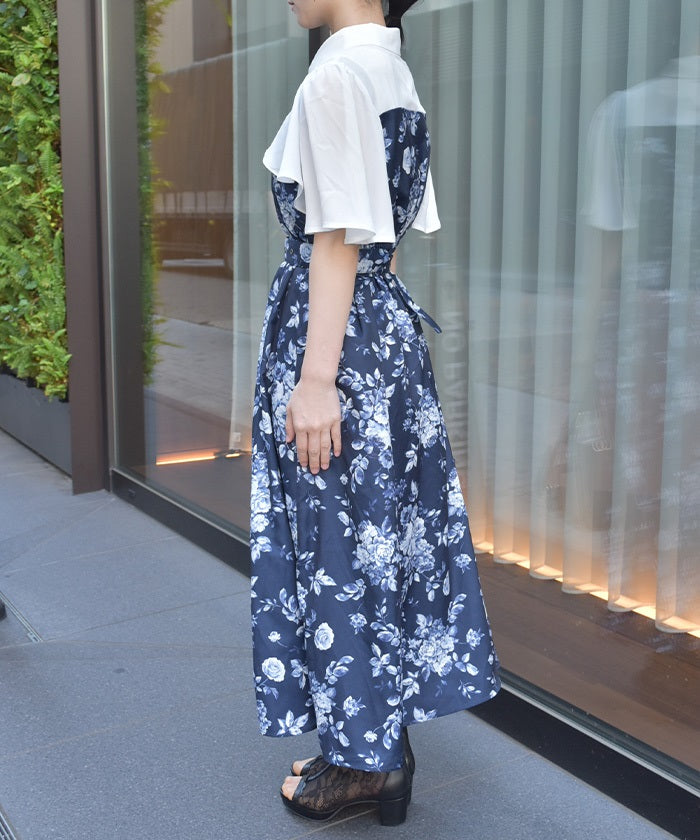 Gradation Rose Pattern Dress