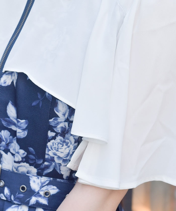 Gradation Rose Pattern Dress