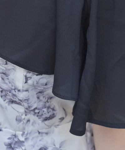 Gradation Rose Pattern Dress