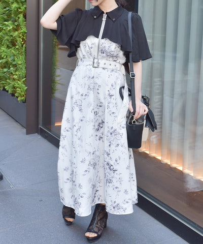 Gradation Rose Pattern Dress