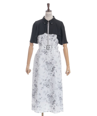 Gradation Rose Pattern Dress