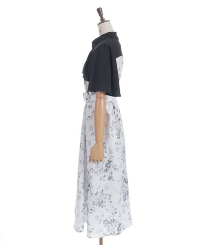 Gradation Rose Pattern Dress