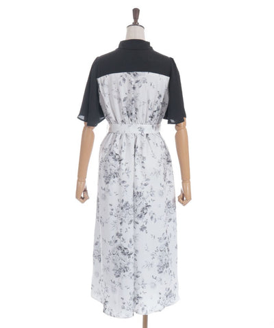 Gradation Rose Pattern Dress