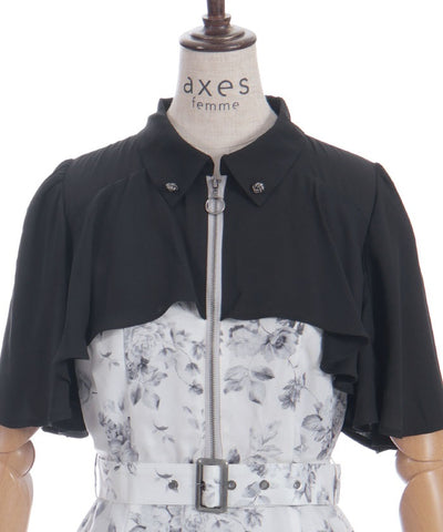 Gradation Rose Pattern Dress