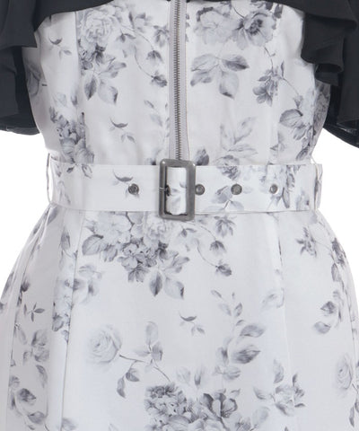 Gradation Rose Pattern Dress