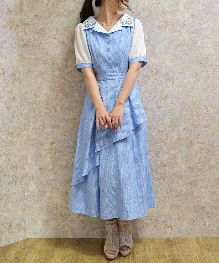 Constellation Embroidery Asymmetric Docking Dress axes femme from JAPAN Constellation Embroidery Asymmetric Docking Dress axes femme from JAPAN