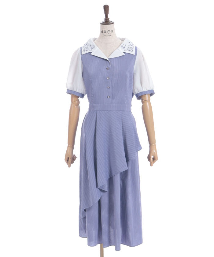 Constellation Embroidery Asymmetric Docking Dress – axes femme from JAPAN