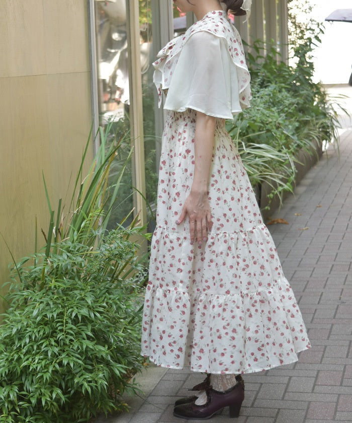 Small Floral Pattern Blouse & Dress Set